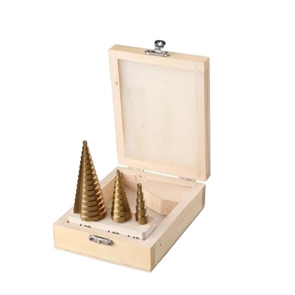 Set burghie conice acoperite cu titan pentru tabla Mannesmann M54603, Ø4-32 mm, 3 piese