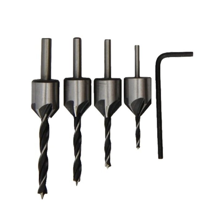 Set burghie de lemn pentru suruburi infundate Mannesmann 54805, Ø4-10 mm, 5 piese