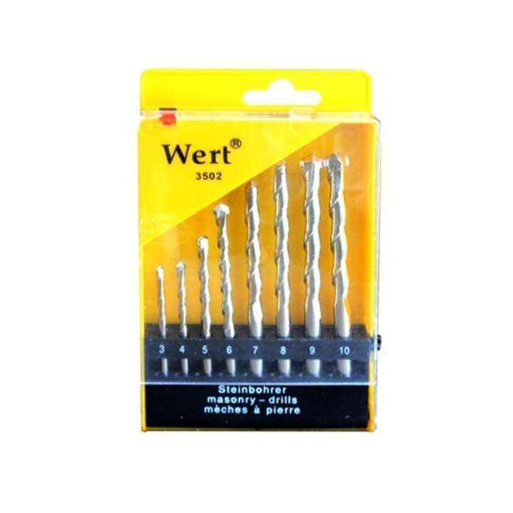 Set burghie pentru beton Wert 3502, Ø3-10 mm, 8 piese