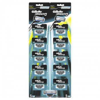 Set rezerve pentru aparat de ras Gillette Mach3, 10 bucati Set rezerve pentru aparat de ras Gillette Mach3, 10 bucati