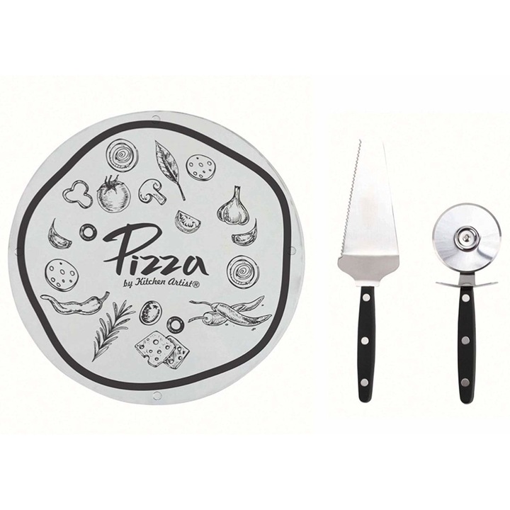 Set de pizza , placa de sticla MES117