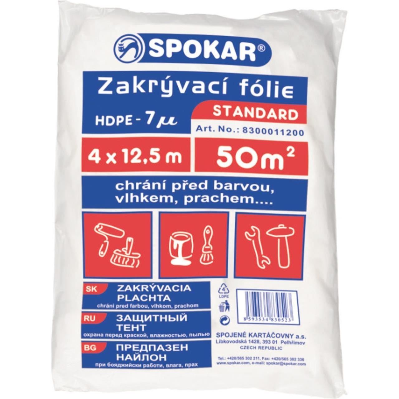 Folie de protectie pentru diverse suprafete, Spokar, 4x12,5m