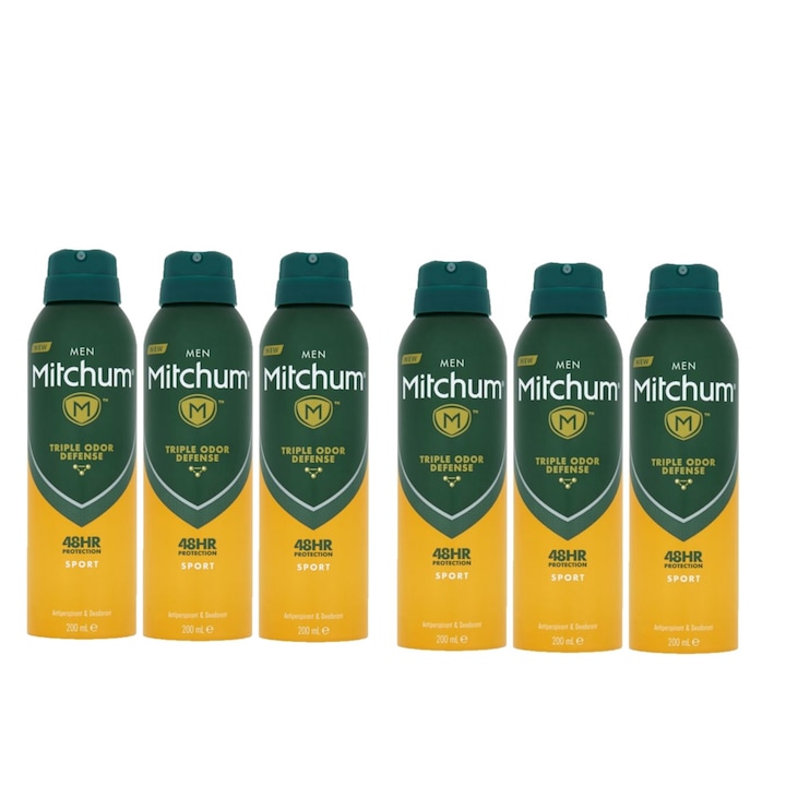 Pachet 6 Deodorante Spray Mitchum Men Sport 200 ml