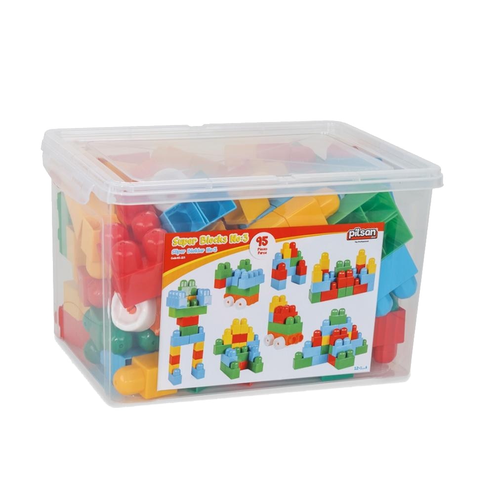 Set 95 cuburi de constructie colorate Super Block