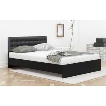 Pat dormitor Bingo 180 x200 tapitat negru ferrara pal melaminat 16mm Pat dormitor Bingo 180 x200 tapitat negru ferrara pal melaminat 16mm