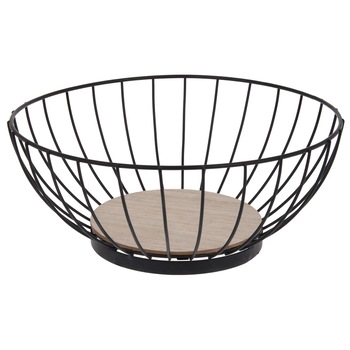 Fructiera Black Wood, metal, rotunda,28x12 cm Fructiera Black Wood, metal, rotunda,28x12 cm