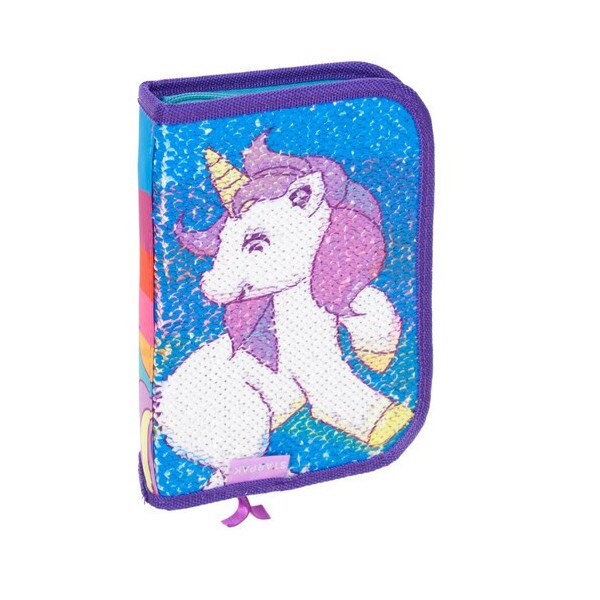 Penar Unicorn ,cu paiete, 1 compartiment, 13.5x20.5x4 cm
