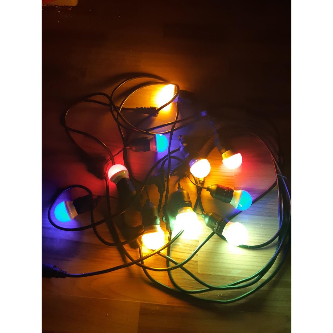 Ghirlanda colorata 10becuri e27 10m exterior interconectabil
