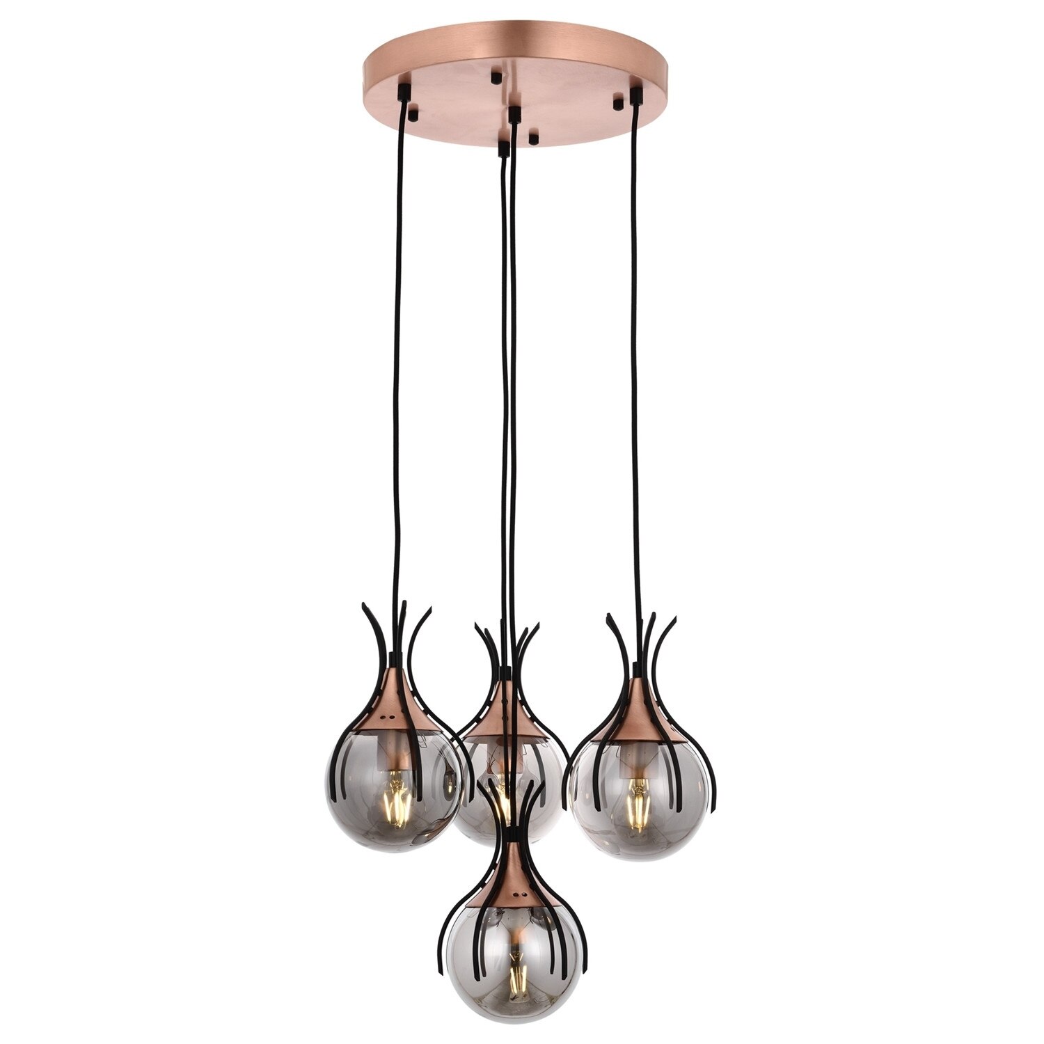 Lustra Avonni AV-1766-4T-BSY, 4x 60 W ,E27, Negru