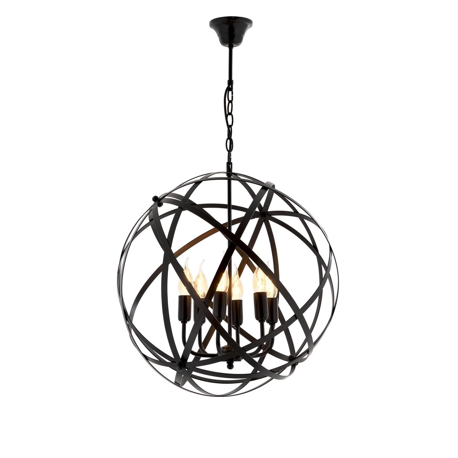 Candelabru Cojom Ramat2 6x60W, E14 230V, negru
