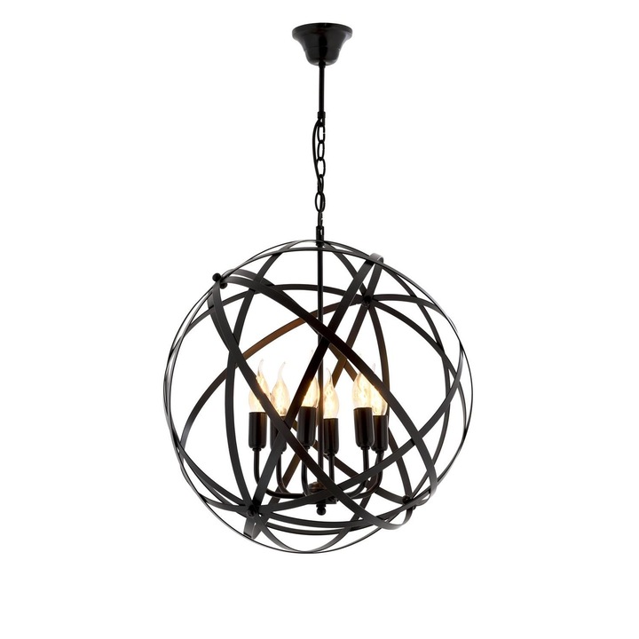 Candelabru Cojom Ramat2 6x60W, E14 230V, negru