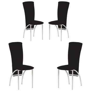 Set 4 scaune bucatarie MF AMELY, Negru PU