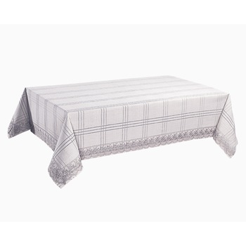 Fata de masa Valentini Bianco, gri, TH-Botanic 160x220cm Fata de masa Valentini Bianco, gri, TH-Botanic 160x220cm