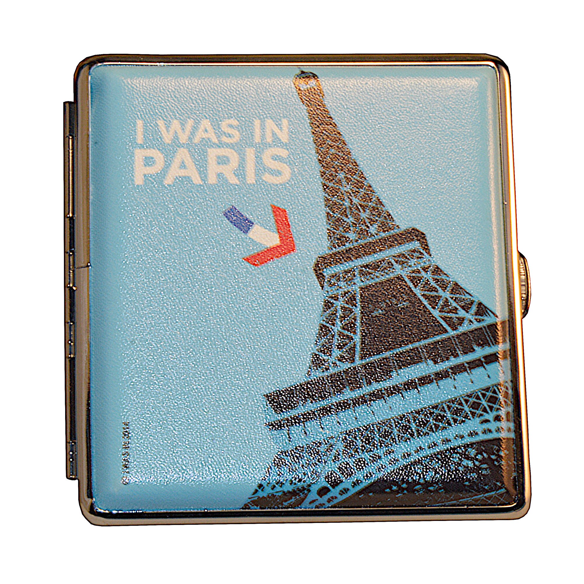 Tabachera albastra 20 tigari king size, cu elastic, I was in Paris