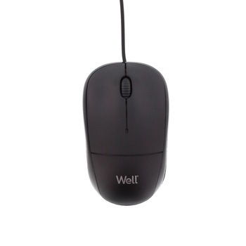 Mouse optic USB Well MU001 negru Mouse optic USB Well MU001 negru