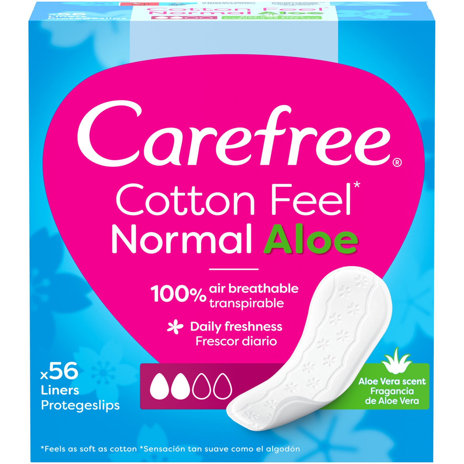 Absorbante zilnice Carefree Panty Liners Aloe 56'S - eMAG.ro