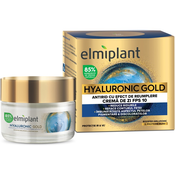 Crema de zi Elmiplant Hyaluronic Gold, Femei, 50 ml