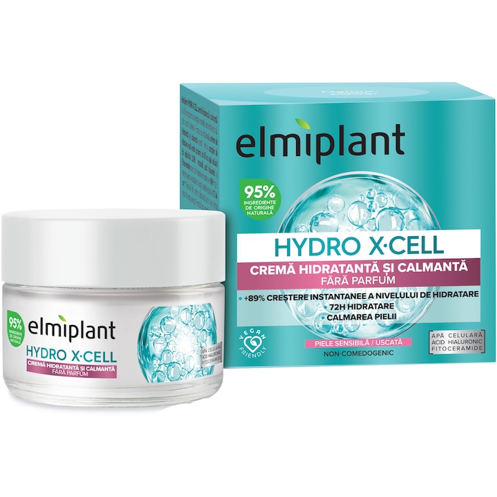 Crema hidratanta si calmanta fara parfum, Elmiplant Hydro X-Cell, 50 ml