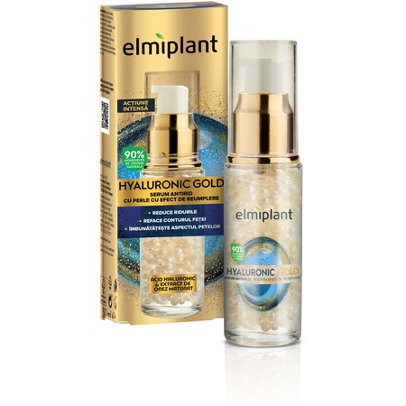 Ser pentru fata Elmiplant Hyaluronic Gold, Femei, 30 ml