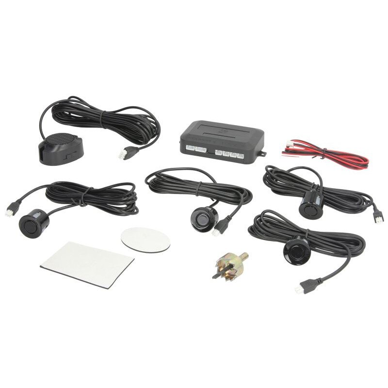 Set senzori de parcare spate universali, M-Tech, 12V, Negru, fara ecran LCD