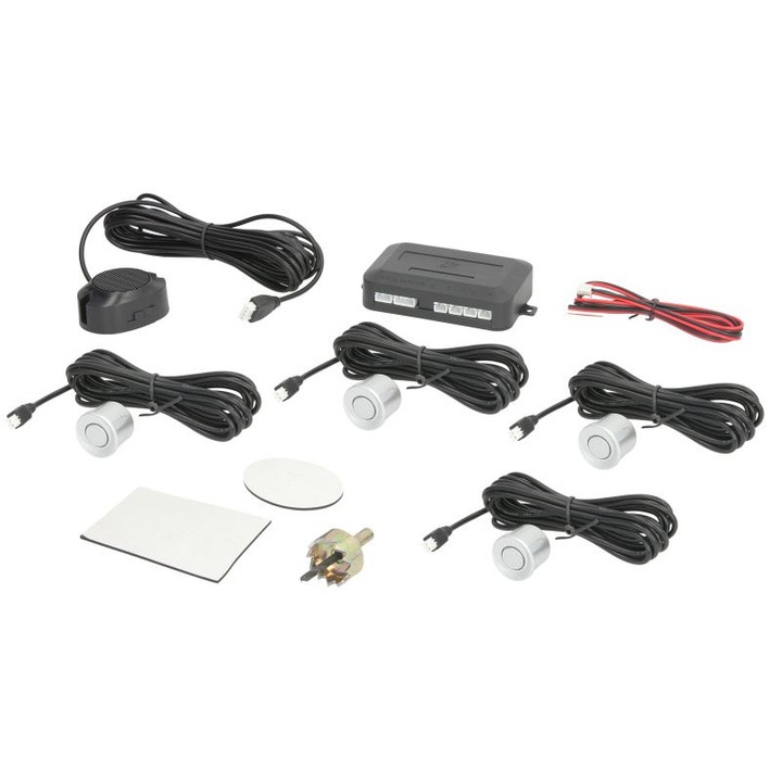 Senzori de parcare M Technology, Parktronic, 4 senzori, Argintiu