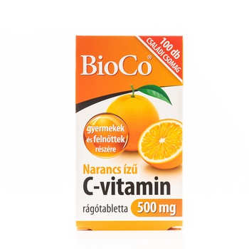Vitamina C 500 mg masticabil, BioCo, pachet familial, 100 buc Vitamina C 500 mg masticabil, BioCo, pachet familial, 100 buc