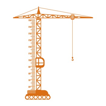 Sticker Decorativ - SMAER - Grafic de crestere - Macara - 139cm x 120cm - Portocaliu Sticker Decorativ - SMAER - Grafic de crestere - Macara - 139cm x 120cm - Portocaliu