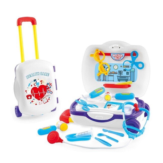 Set de joaca troler Micul Doctor cu 19 accesorii