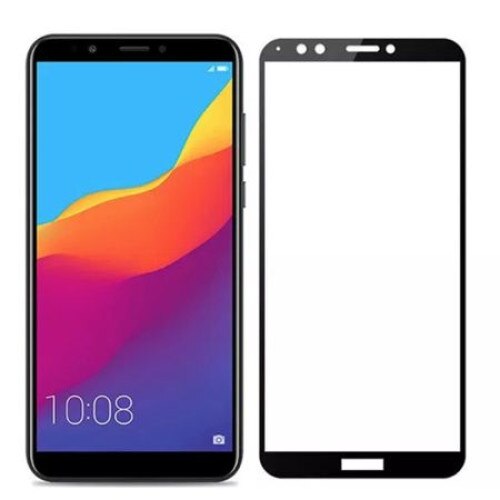 Folie protectie de sticla 9H sticla securizata, pentru Huawei Y6 2018, Negru