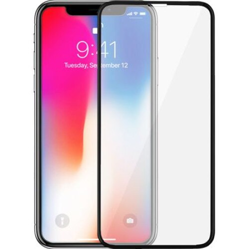 Folie de protectie tempered glass pentru iPhone Xs Max, Negru - Transparent