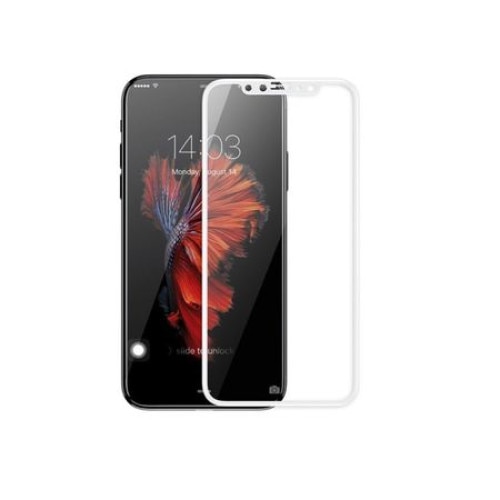 Folie de protectie tempered glass pentru iPhone Xs Max, Alb - Transparent