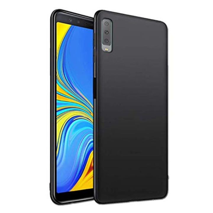 Samsung Galaxy A70 Telefontok - fekete szilikon tok
