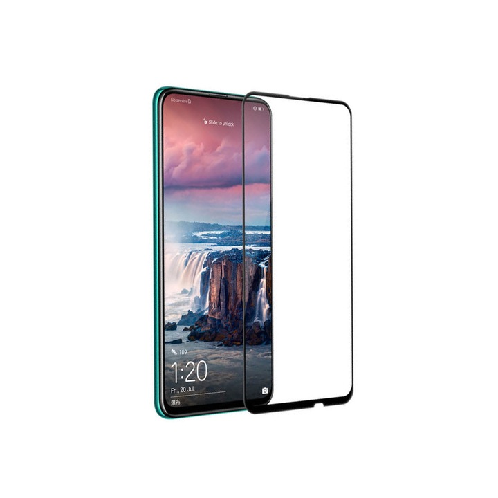 5D teljes ragasztós üvegvédő Huawei P Smart Z / Y9 Prime (2019) készülékhez, fekete