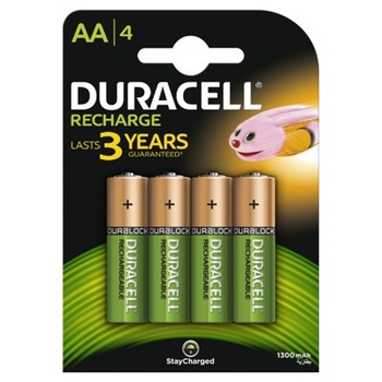 Set 4 acumulatori Duracell, tip AA, 1300 mAh Set 4 acumulatori Duracell, tip AA, 1300 mAh