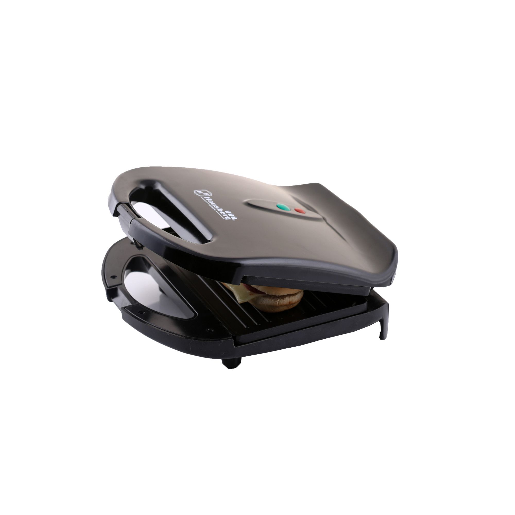 Sandwichmaker Clasic Negru, maner izolat, sistem blocare,1200 W, New