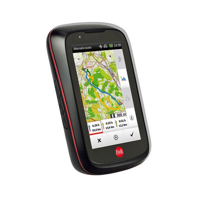 Навигационна система FALK Outdoor, 8.9 см. Touch-Display, Водоустойчив, Електронен компас и барометър, Държач и USB кабел, Черен