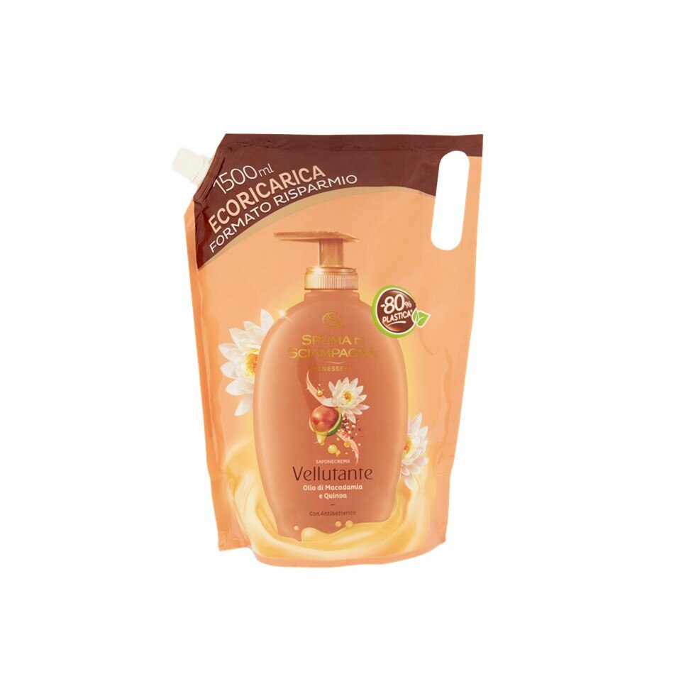 Rezerva Sapun Crema Igienizant Spuma di Sciampagna cu Ulei de Macadamia si Quinoa pentru orice tip de piele 1500 ml