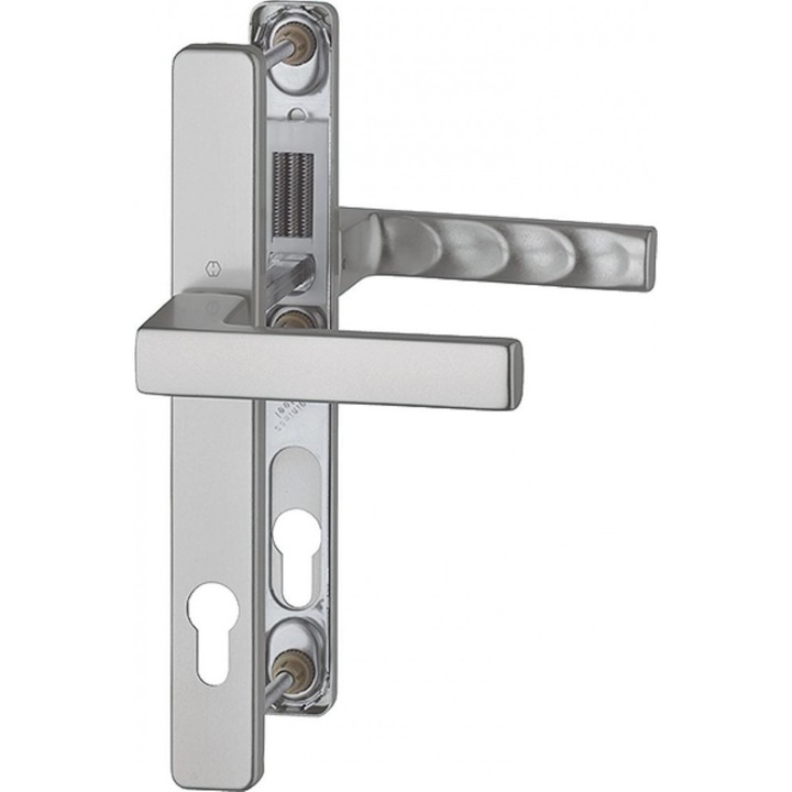 Maner usa termopan, Hoppe Toulon, exterior, 92 x 30 mm, material aluminiu, culoare argintiu F1