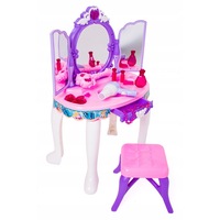 masuta de machiaj pentru fetite magic make-up table cu uscator de par de jucarie functional telecomanda in forma de bagheta melodii mp3 scaunel inclus in set rozmov imagen 10_0_
0