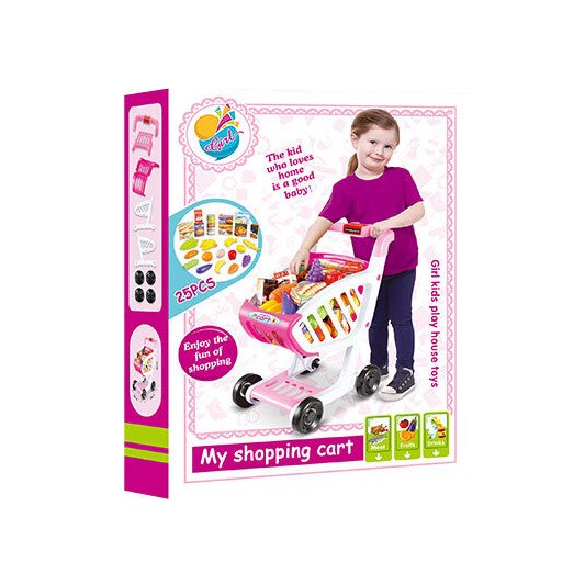 Carucior de cumparaturi pentru copii cu 25 de produse