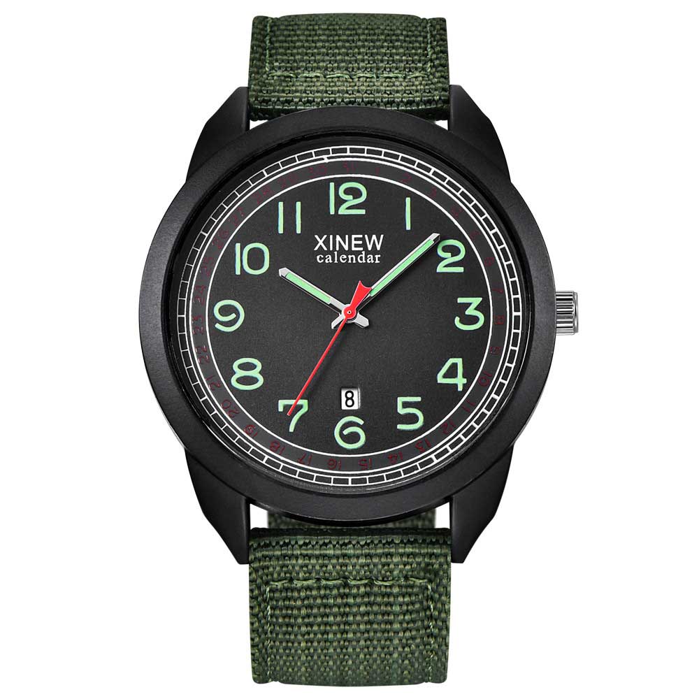 Ceas XINEW Unisex Quartz Casual Elegant Verde, PN999583VE, curea din textil, afisaj Analog