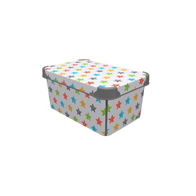 Cutie depozitare plastic cu capac RAKI 10lt 23x34x16cm LCOLORED STAR