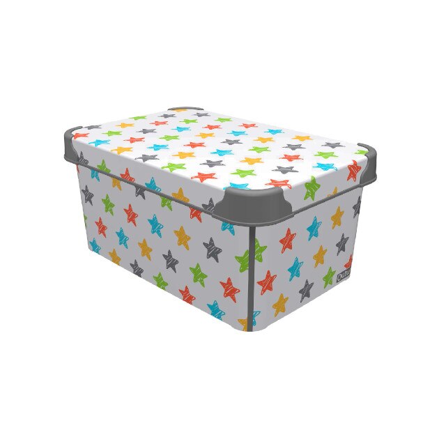 Cutie depozitare plastic cu capac RAKI 20lt 23x30x40cmcm XLCOLORED STAR