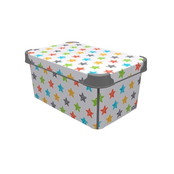 Cutie depozitare plastic cu capac RAKI 20lt 23x30x40cmcm XLCOLORED STAR Cutie depozitare plastic cu capac RAKI 20lt 23x30x40cmcm XLCOLORED STAR