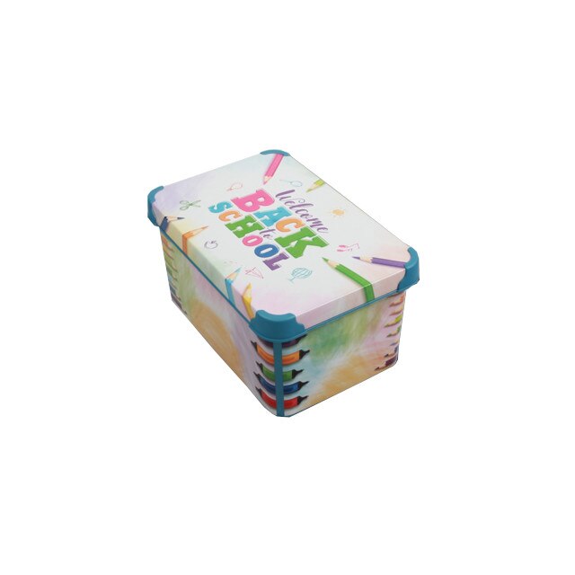 Cutie depozitare plastic cu capac RAKI 5lt 19x28x13cm М -BACK TO SCHOOL