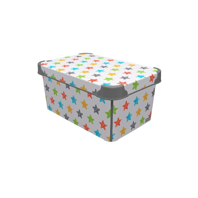 Cutie depozitare plastic cu capac RAKI 5lt 19x28x13cm МCOLORED STAR