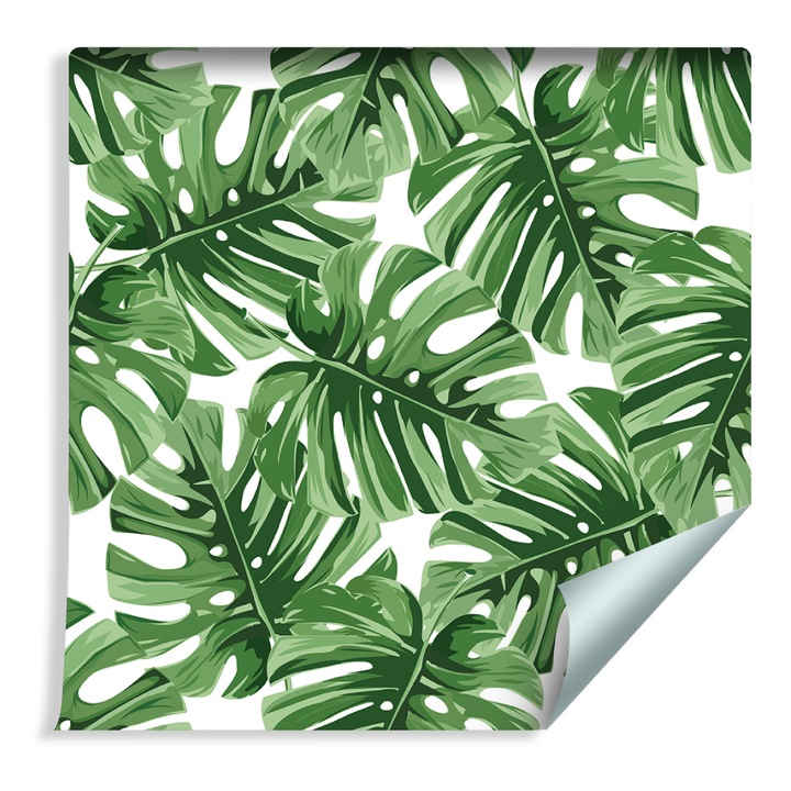 Tapéta Trópusi levelek Méret 53cm x 10m Vlies, Könnyen tisztítható, Egzotikus, Decor, Gyerekszoba
