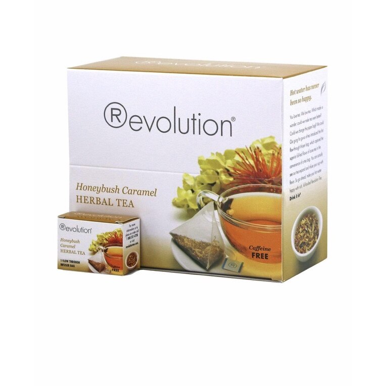 Ceai Revolution Honeybush Caramel 30 piramide/Cutie 2,2 g