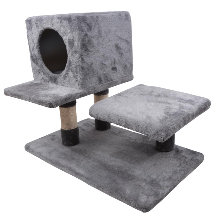 Ansamblu de joaca pentru pisici Aigo Gri, 65x40x54cm