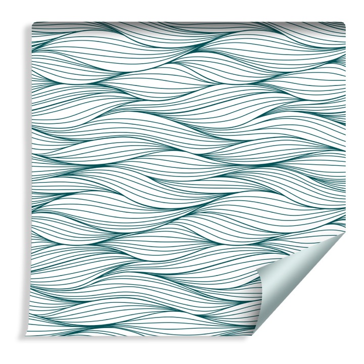 Tapéta Retró - Szabálytalan hullámok fehér háttérrel Méret 53cm x 10m Vlies, Fali dekoráció, Kreatív dekoráció, Modern, 3D hatás, Hálószoba